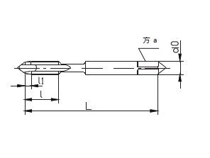 Straight Flute Tap with Spiral-Point  (Thick Shank with Neck)